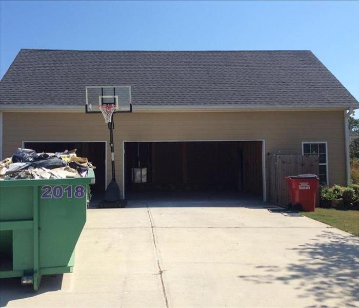 A fully fire restored garage after fire restoration services.