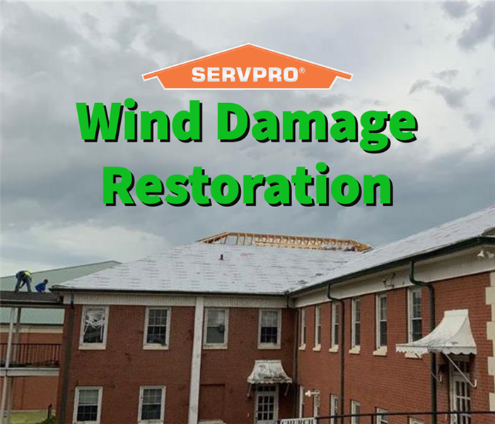 Wind damage to a commercial building in Barrow County